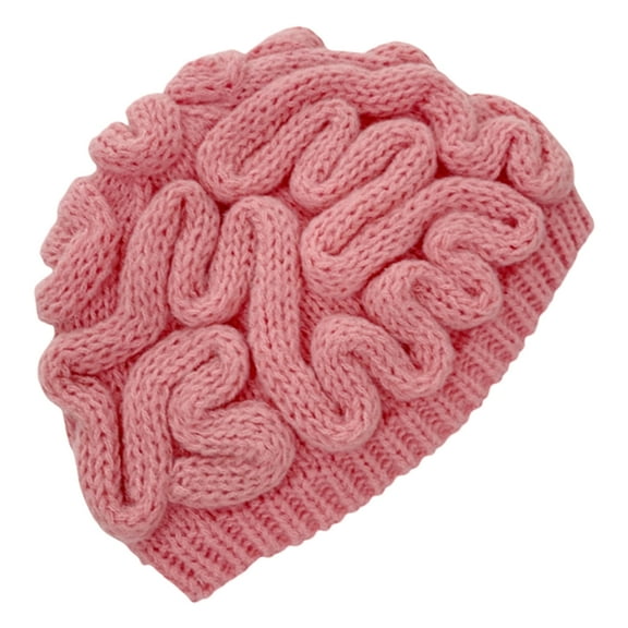 Aellinatey Female Crochet Brain Hat Skull Hat Funny Winter Hat Outdoor Headwear