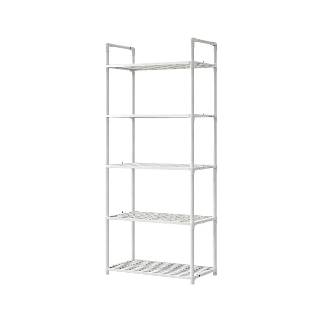 White M Multi Layer Plastic Rolling Storage Cart With Wheels For Kitchen Bathroom Office 57.87X19.88 Inch