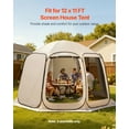 thumbnail image 2 of VEVOR Sun Shade Sail Canopy Covers, Fit for 12 x 11 ft Screen House Tent, Sun Protection, 5.51 x 4.59 ft 300D Oxford Silver-Coated Fabric, Pack of 3 (Not Include Tent), for Outdoor Activities, Beige, 2 of 9