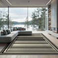 thumbnail image 2 of ODIKA 8'x10' Washable Area Rug Non-Shedding, Easy Care, Modern Farmhouse With Bold Pinstripe And Banded Border Striped Flowing Dynamic for King Size Bedroom Under Bed, Master Suite, 2 of 7
