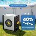 thumbnail image 4 of FICISOG Above Ground Inverter Pool Heater Electric, 17,060 BTU/hr Pool Water Heater for 5000GAL Above Ground Pools, 1220W Pool Heat Pump, 5.5 COP, 115V/60Hz, Gray, 4 of 10