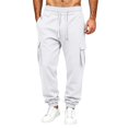 thumbnail image 2 of Mens Cargo Sweatpants Heavyweight Fleece Lined Joggers for Men Slim Fit,Cotton, Drawstring Elastic Waist,5 Pockets,Tapered,Track Bottoms,Straight, Sweat Pant,Soft,Daily Wear., 2 of 8