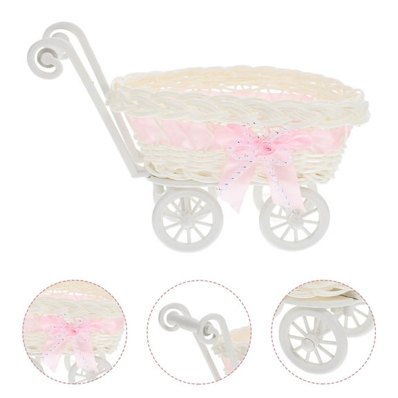 FELTECHELECTR Cute Baby Shower Candy Holder Woven Basket Wedding Decor Party Favor Chocolate Serving Basket 1pc
