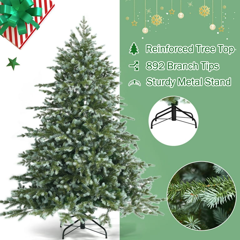 Gymax 6ft Decorative Artificial Christmas Tree, Unlit, Hinged