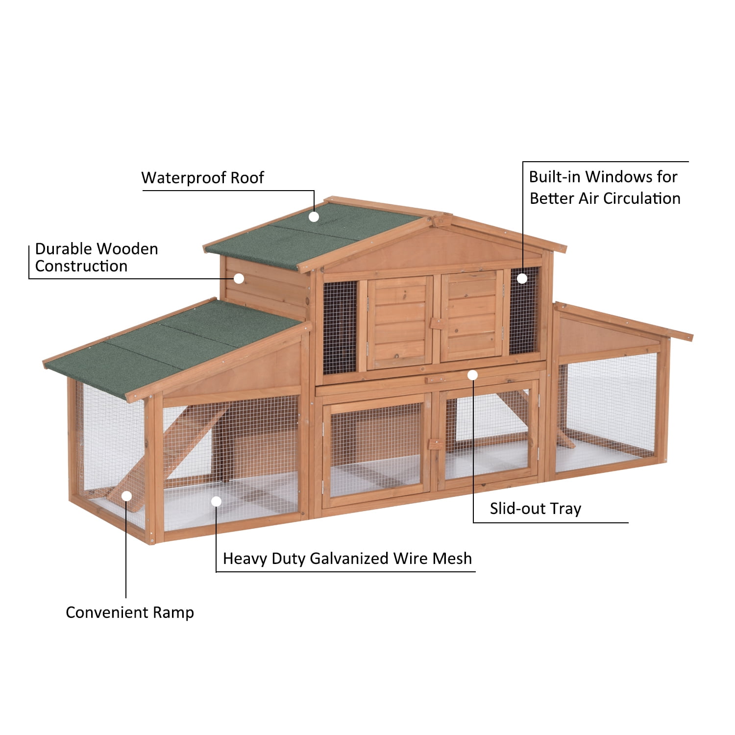 large 2 tier rabbit hutch