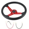 thumbnail image 2 of 14in Universal Car Steering Wheel with Horn Button, PU Leather and Aluminium Alloy, Fine Workmanship, Light Weight, Comfortable Grip, Easy to Install for Most Vehicles, 2 of 8