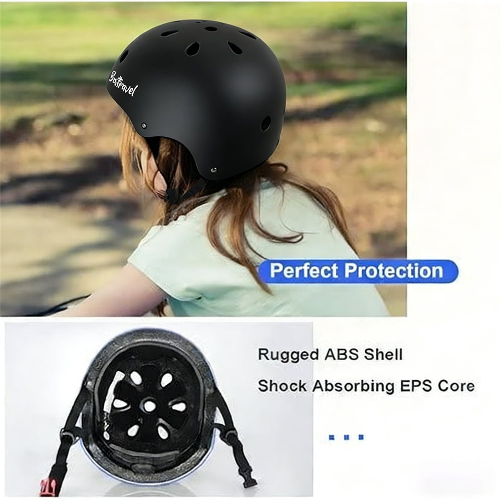 Kids Helmet, Toddler Helmet Adjustable Toddler Bike Helmet Ages 3-8 Years Old Boys Girls Multi-Sports Safety，Black