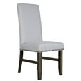 thumbnail image 2 of Luo 19 Inch Dining Chairs Set of 2- Nailhead Trim- Gray Fabric- Brown Wood, 2 of 6