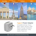 thumbnail image 2 of Adaptador de enchufe de viaje TESSAN con 2 USB tipo C EU, 2 of 7