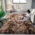 thumbnail image 7 of Junovo Luxury Velvet Shag Area Rug Modern Indoor Fluffy Rugs, Extra Comfy and Soft Carpet For Bedroom Living Room Kids Room,4'x6',Coffee, 7 of 7