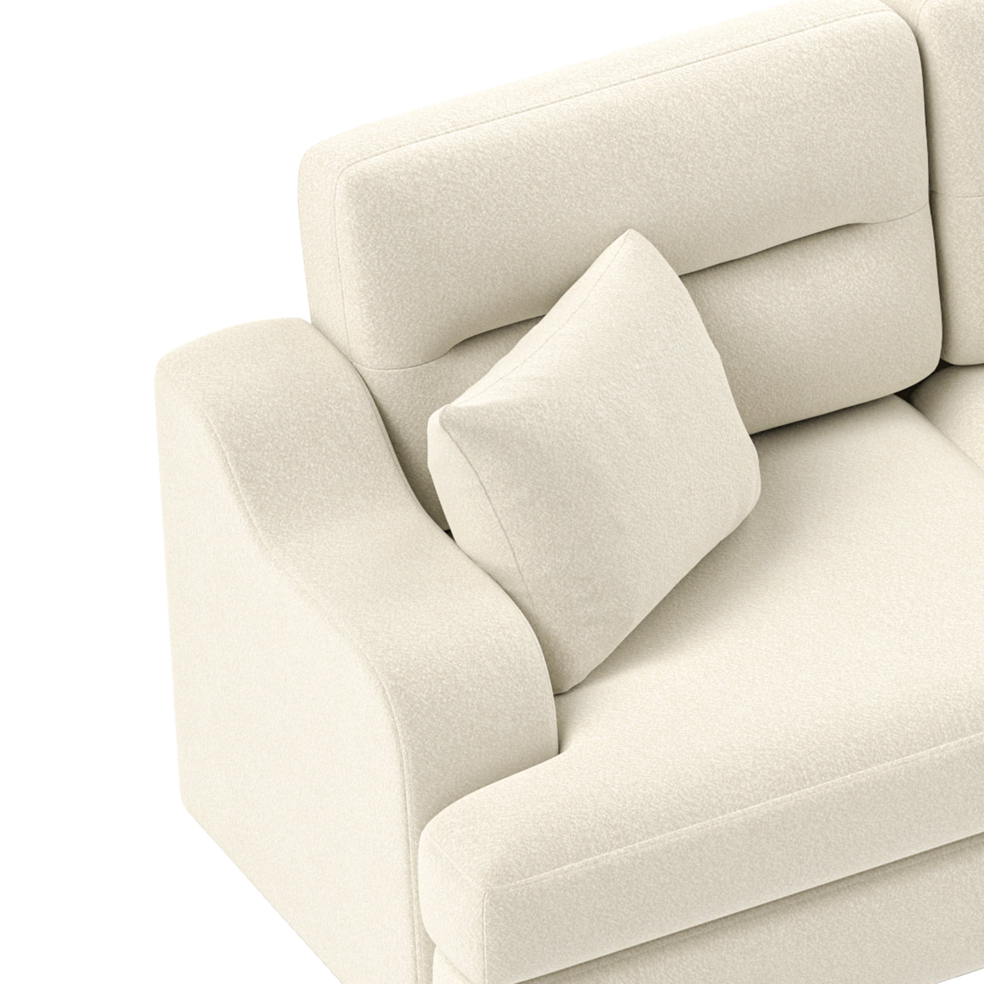 Uforic 3 Seater Sofa Couch, Deep Seats Comfy Sectional Sofa with Armrest for Living Room, Home Office, Beige