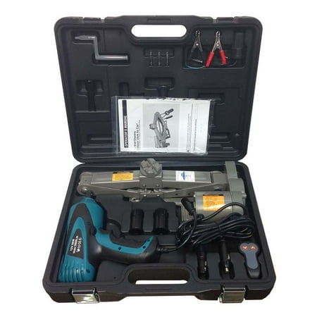 2 Ton 12V Electric Scissor Car Jack 1/2 inch Impact Wrench Portable Lift Jack