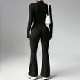 thumbnail image 4 of Womens Two Piece Tracksuit Yoga Set Long Sleeve Zipper Jacket with Athletic High Waist Flare Leggings Workout Outfit, 4 of 5