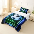 thumbnail image 2 of Erosebridal Football Sport Games Twin Comforter Sets,Cartoon Soccer Court Print Bedding Set For Kids Boys,Reversible 2-Piece, 2 of 7