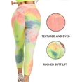 thumbnail image 6 of Spencer Women's High Waist Yoga Pants Tie Dye Textured Capris Tummy Control Slimming Booty Leggings Workout Butt Lift Tights (L, Yellow Red), 6 of 7