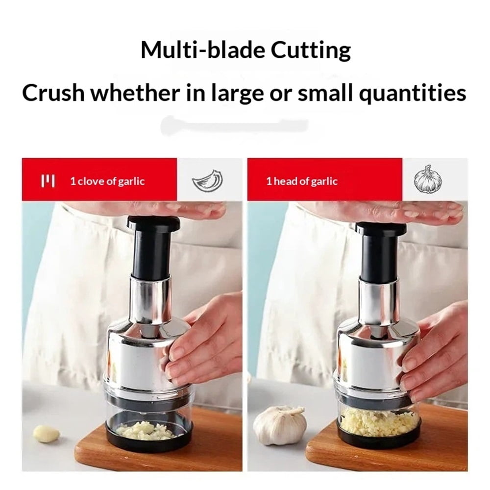 Manual Food Chopper, Stainless Steel Manual Onion Chopper Hand Chopper for Vegetables, Vegetable Cutter Onion Garlic Nut Choppers for Onion Garlic Vegetables Fruit Nut