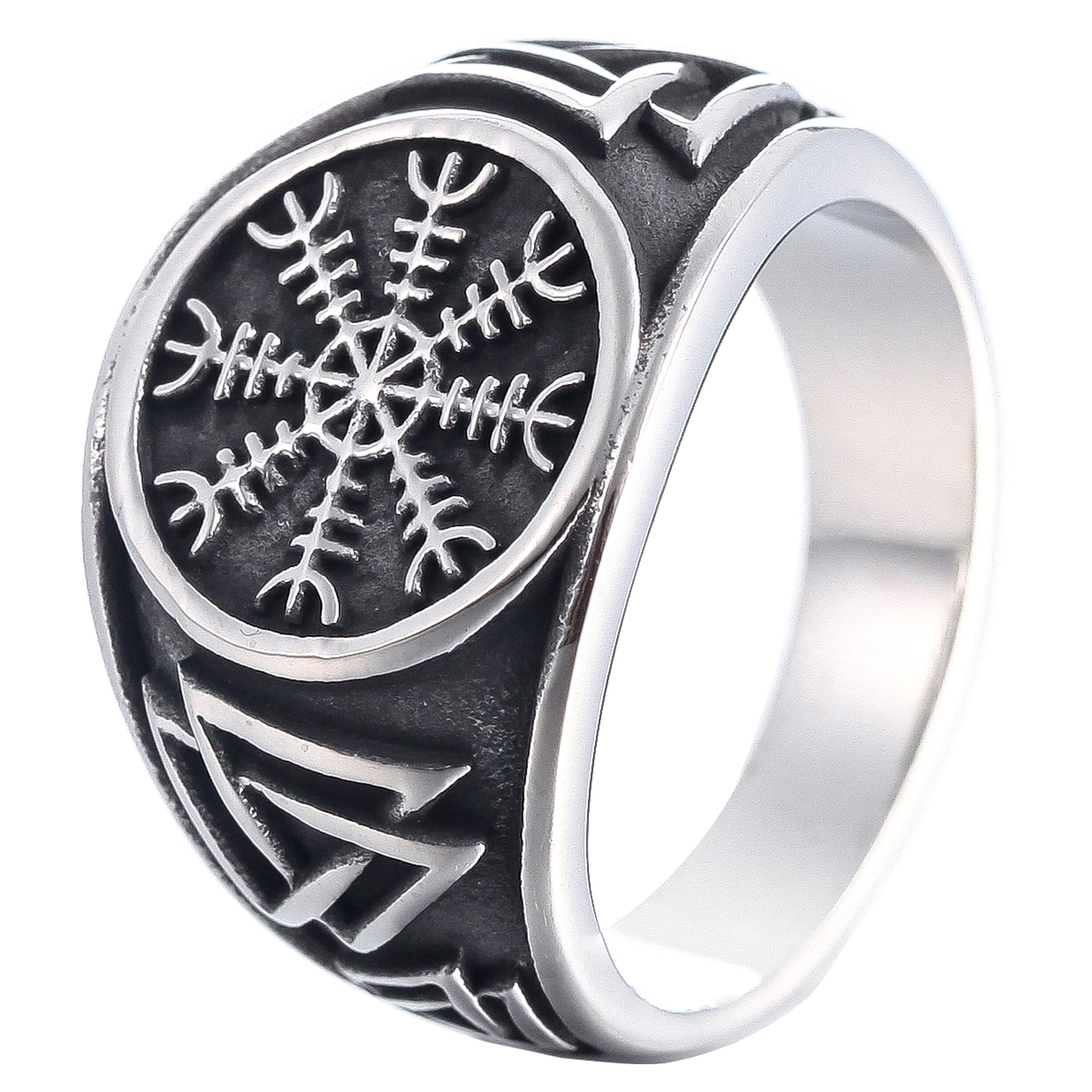 Mythology Rings Runic Compass Ring Punk Cool Norse Mythology Jewelry Rings Valknut ...