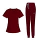 thumbnail image 4 of Uniforme de enfermería de manga corta, suave, con blusa y pantalón. rojo, 4 of 9