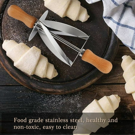 

ESTINK Pie Cutter Anti-Drop Pastry Cutter For Cutting Dough Cookies Making Croissant Bread
