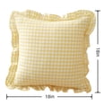 thumbnail image 3 of Yellow Checkered Pillow Cover, Ruffled Frill Decorative Cushion Case for Sofa, Bed, Chair, Bedroom, Living Room and Cottage Home Decor, 3 of 7