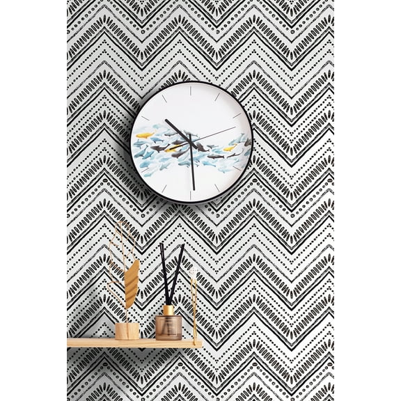 Modern Circle Oval Stripe Peel and Stick Wallpaper 17.7"x 19.7ft