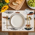 thumbnail image 4 of Navy Bohemian Placemats Set of 4, Geometric Boho Abstract Color Block Placemats for Dining Table, Place Mats for Kitchen Tabletop, Waterproof Wipeable Dining Table Mats Set, 4 of 9