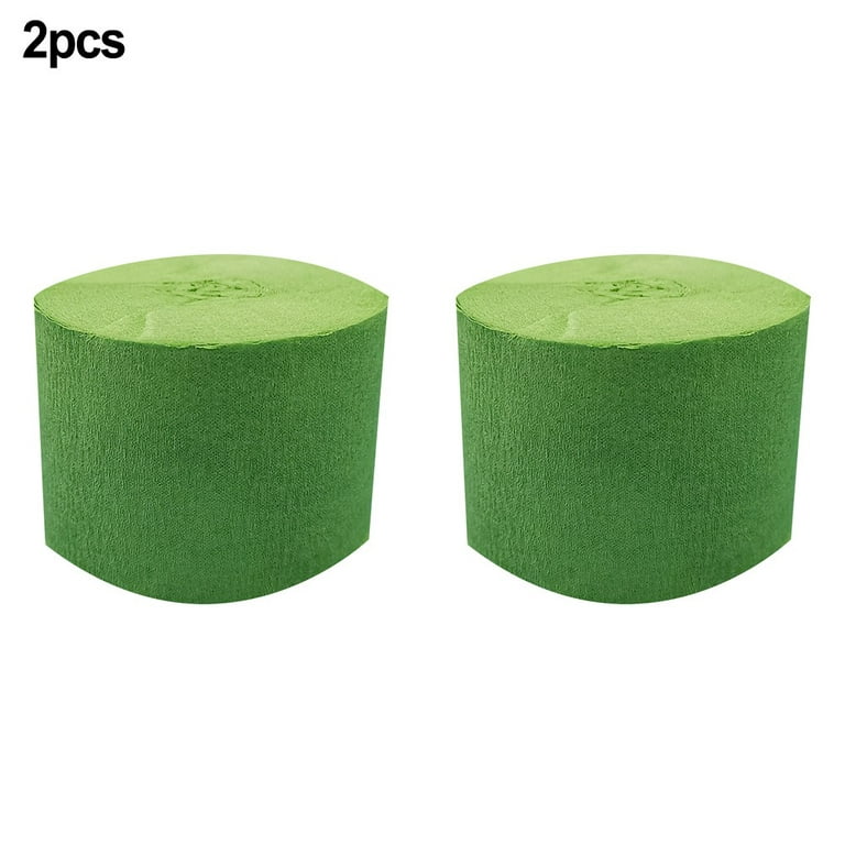 Green Crepe Paper Streamers 1.8 Inch Widening 2 Rolls Party Streamer  Festival Party Decorations,a roll of 25m/82ft Per Volume for Birthday Party,Wedding  Decoration 