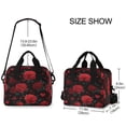 thumbnail image 3 of Insulated Crossbody Lunch Bag 10L Lunch Tote with Adjustable Shoulder Strap for Work Office Picnic Red Roses and Hearts Pattern, 3 of 6