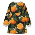 thumbnail image 6 of Girls' long-sleeved dress Vibrant Oranges and Leaves Girls' A-line dress with ribbed cuffs Soft and comfortable, 6 of 6