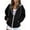 Black, variant on ZUBMGKTE Women's Fall Zip Up Hoodies Sweatshirts Comfy Fleece Lined, Long Sleeve Pockets, Drawstring Hooded, Loose Fit, Trendy Y2K, Track Jackets, Spring Winter Clothing
