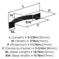 thumbnail image 3 of Amerock Sheffield 3-3/4 inch (96mm) Center-to-Center Matte Black Cabinet Pull, 10 Pack, 3 of 4