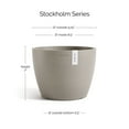 thumbnail image 2 of Ecopots Stockholm Durable Modern Round Indoor/Outdoor Recycled Based Composite Flower Pot Planter, Taupe, 9.5", 2 of 4