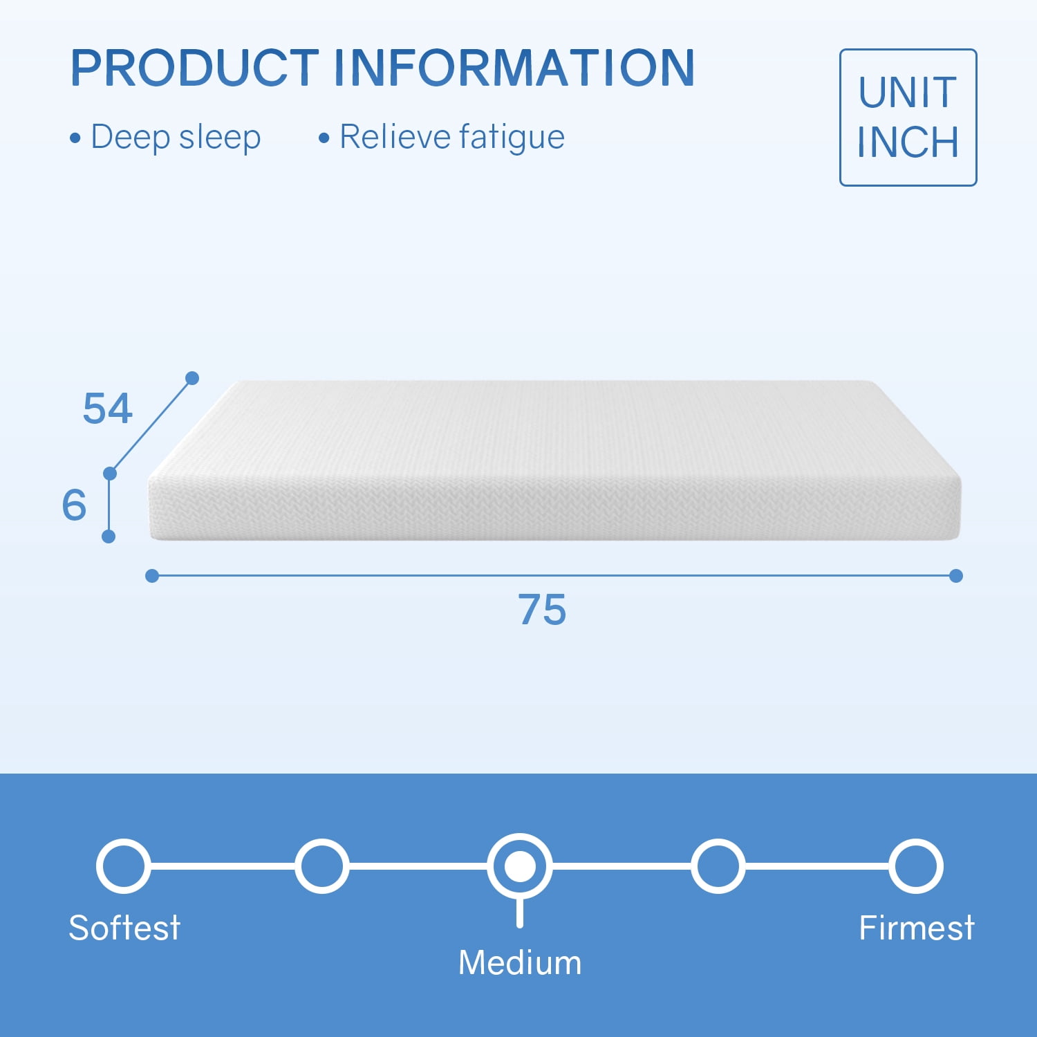 PayLessHere 6 Inch Full Size Green Tea Gel Memory Foam Mattress,Medium-Firm,White