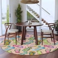 thumbnail image 3 of Summer Slippers Round Area Rug 6Ft Washable Circle Rugs for Bathroom Office, Watercolor Flip Flops Ocean Beach Light Brown Non-Slip Carpet Floor Mats Indoor Outdoor Carpet Runner Aesthetic Home Decor, 3 of 8