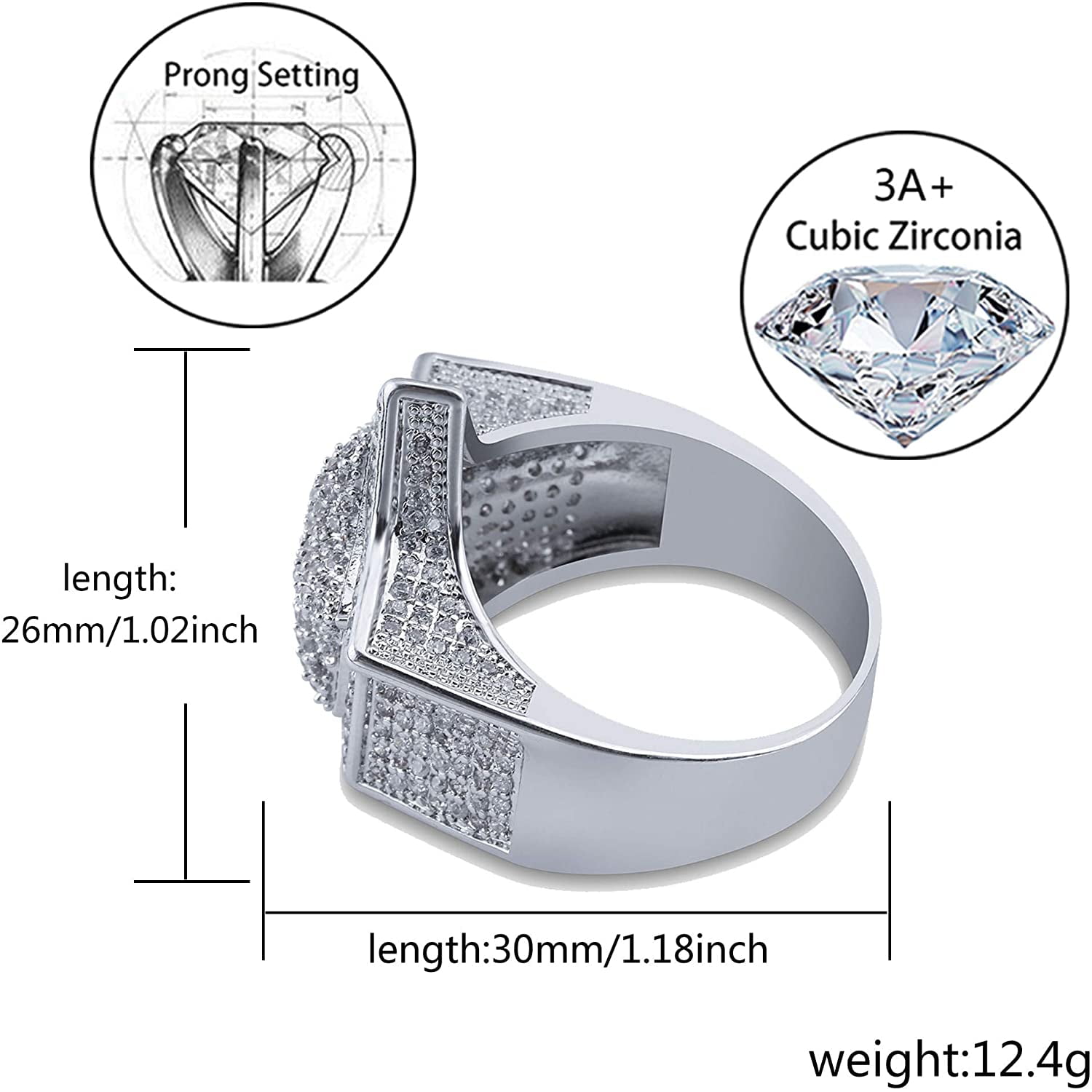 Men Jewelry TOPGRILLZ 14K Gold Plated Iced Out CZ Simulated Diamond