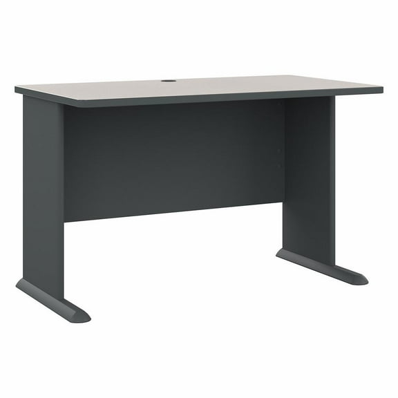 Bush Series A 48W Wood Office Desk in Slate and White Spectrum