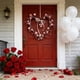 thumbnail image 1 of Corona floral rosa en forma de corazón para colgar en la pared de la puerta, decoración romántica para el Día de San Valentín, decoración del hogar, guirnalda de fiesta (1 unidad) JASKFLY, 1 of 7