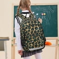 thumbnail image 7 of FORMRS Unisex School Backpack 17" Student Travel Bag with Laptop Compartment, Green Leopard Print Pattern, 7 of 7
