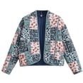 thumbnail image 1 of Cardigan à Manches Longues Léger Imprimé Floral Veste Courte Matelassée à Manches Courtes, 1 of 4
