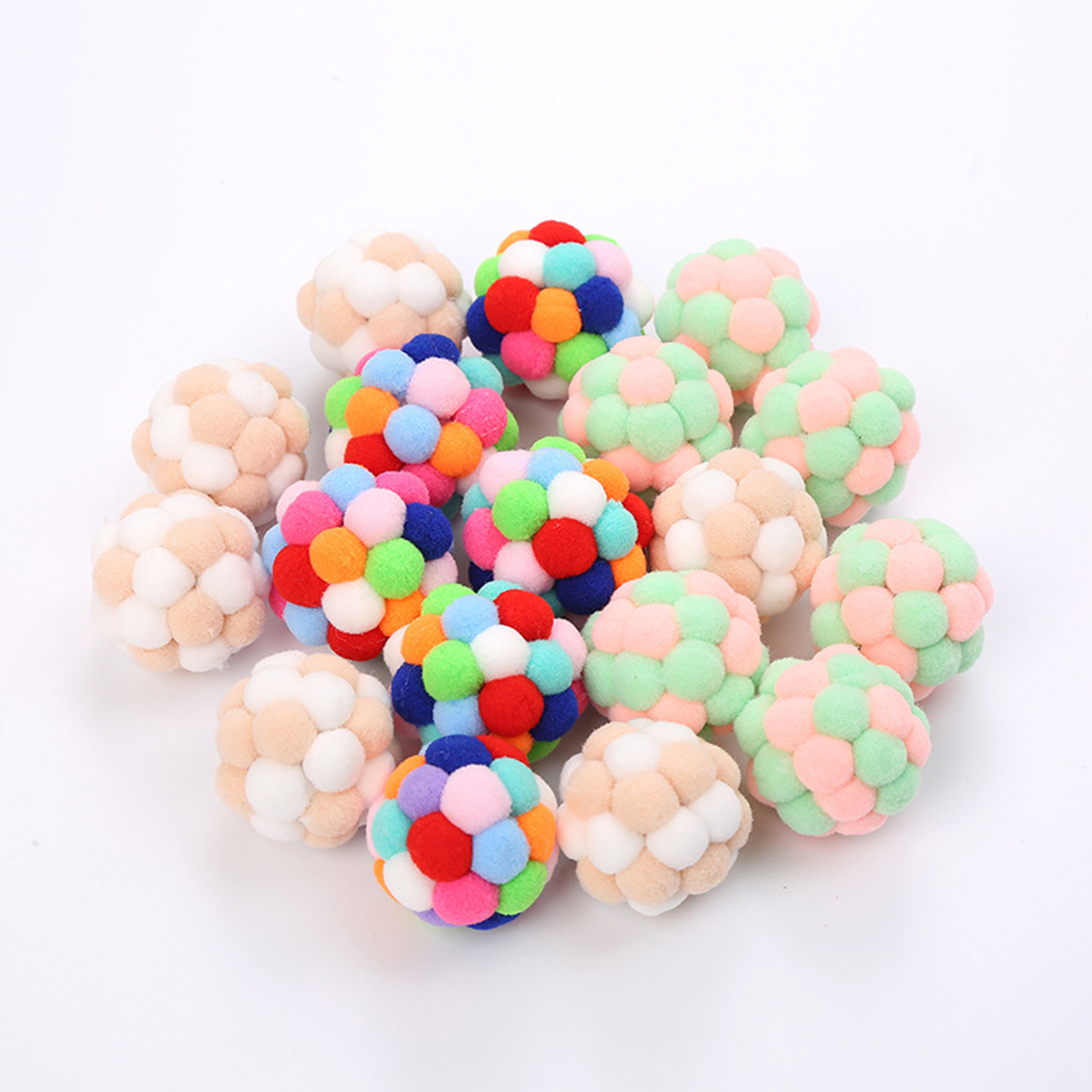 Bigstone Cat Exercise Toy Plush Handmade Soft Training Ball Interactive