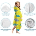 thumbnail image 7 of Yellow Cartoon Dinosaurs Eggs Pattern Hooded Bath Towel，60"x35" for Ages 3 To 12 Kids, Quick Dry Lightweight Soft Microfiber Hood Beach Towel Cover Up for Kids, 7 of 7