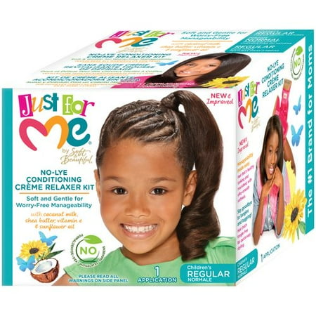 Just For Me par Soft &amp; Belles No-Lye régulier pour enfants Conditioning Creme Relaxer Kit