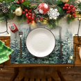 thumbnail image 2 of mubwai Green Tree Snow Christmas Placemats Set of 4, 12x18 Inch Seasonal Winter Table Mats for Party Kitchen Dining Decoration, 2 of 7