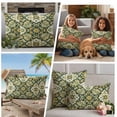 thumbnail image 5 of Sage Green Boho Outdoor Waterproof Pillow Covers, Rustic Southwest Plants Motifs Decorative Square Throw Pillowcase Sofa Cushion Sham for Patio/Couch/Chair, 16"x16" 2 Pack, 5 of 8