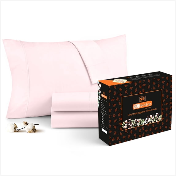 King Pillowcase Size 800 TC Pink Solid, Long Staple & Breathable, Easy to wash, Pack of 2
