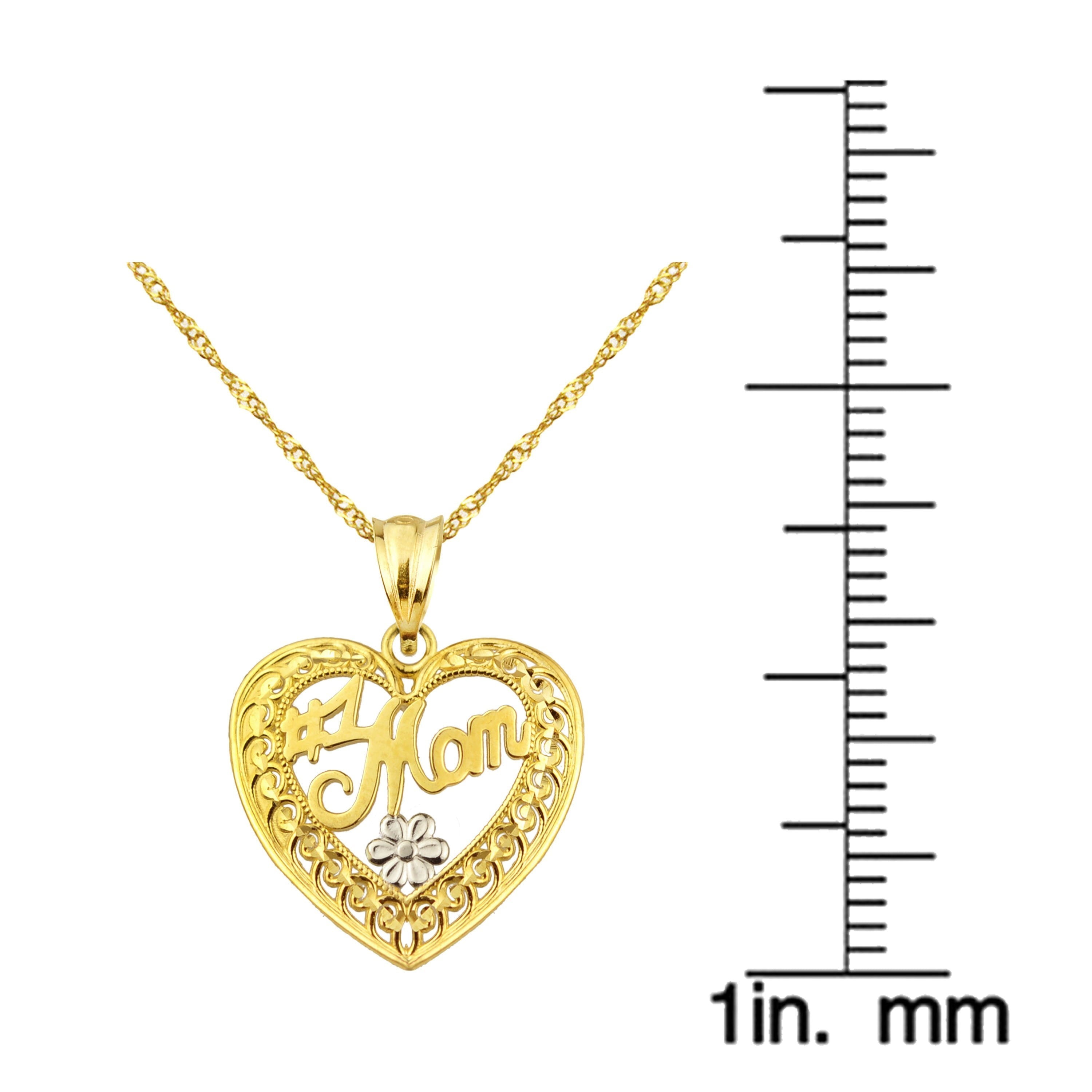 Handcrafted 10kt Gold #1 MOM Charm Pendant