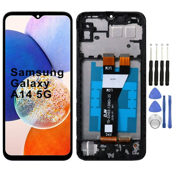 KIQ Replacement LCD Screen Full Assembly with Digitizer Compatible with Samsung Galaxy A14 5G(With Frame)