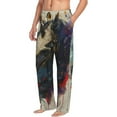 thumbnail image 6 of Pofeuu Colorful Ink Cute Horse Print Men's Pajama Pants, Soft Lounge Pajama Pants with big pockets for Men Plaid Pj Bottoms-X-Large, 6 of 6