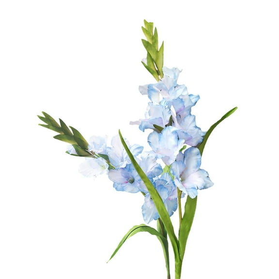 Long Stem Artificial Gladiolus Flower, Set of 2, Home/Wedding/Office Decor (Coral Pink)