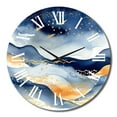 thumbnail image 4 of Designart "Abstract in Dark Blue and Gold IX" Fractals Oversized Wall Clock, 4 of 5